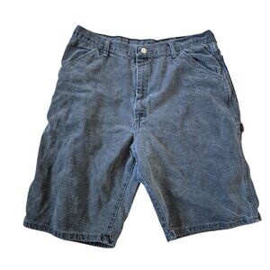 VTG Wrangler 1947 Men's 100% Cotton Size 36 Washed Black Gray Shorts High Rise